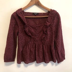 Madewell Ruffled Blouse, XXS